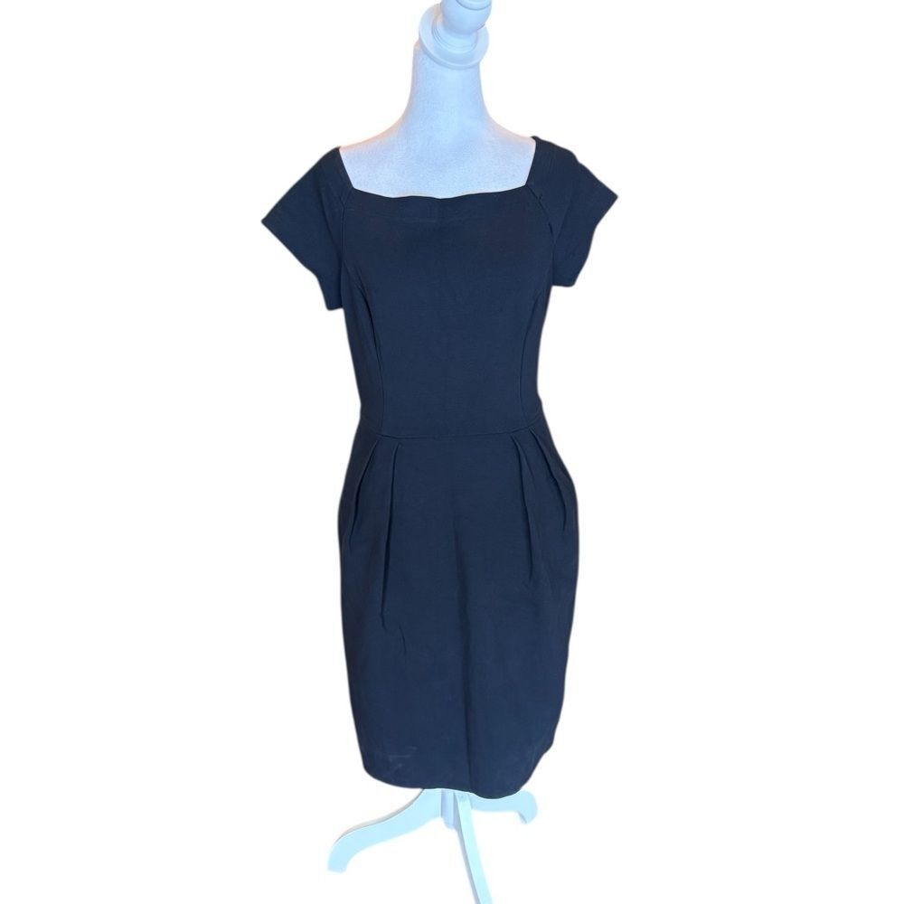 Diane Von Furstenberg Anka Dress Navy Blue Pockets Womens Size 10